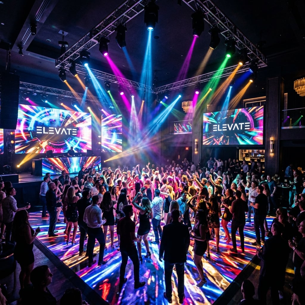 Iluminación robotizada y pantallas LED para eventos