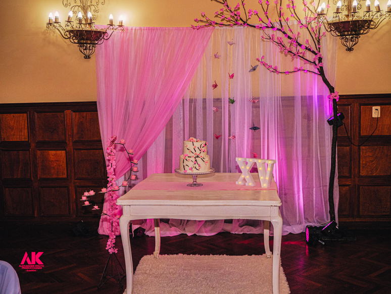 Decoracion rosa para XV